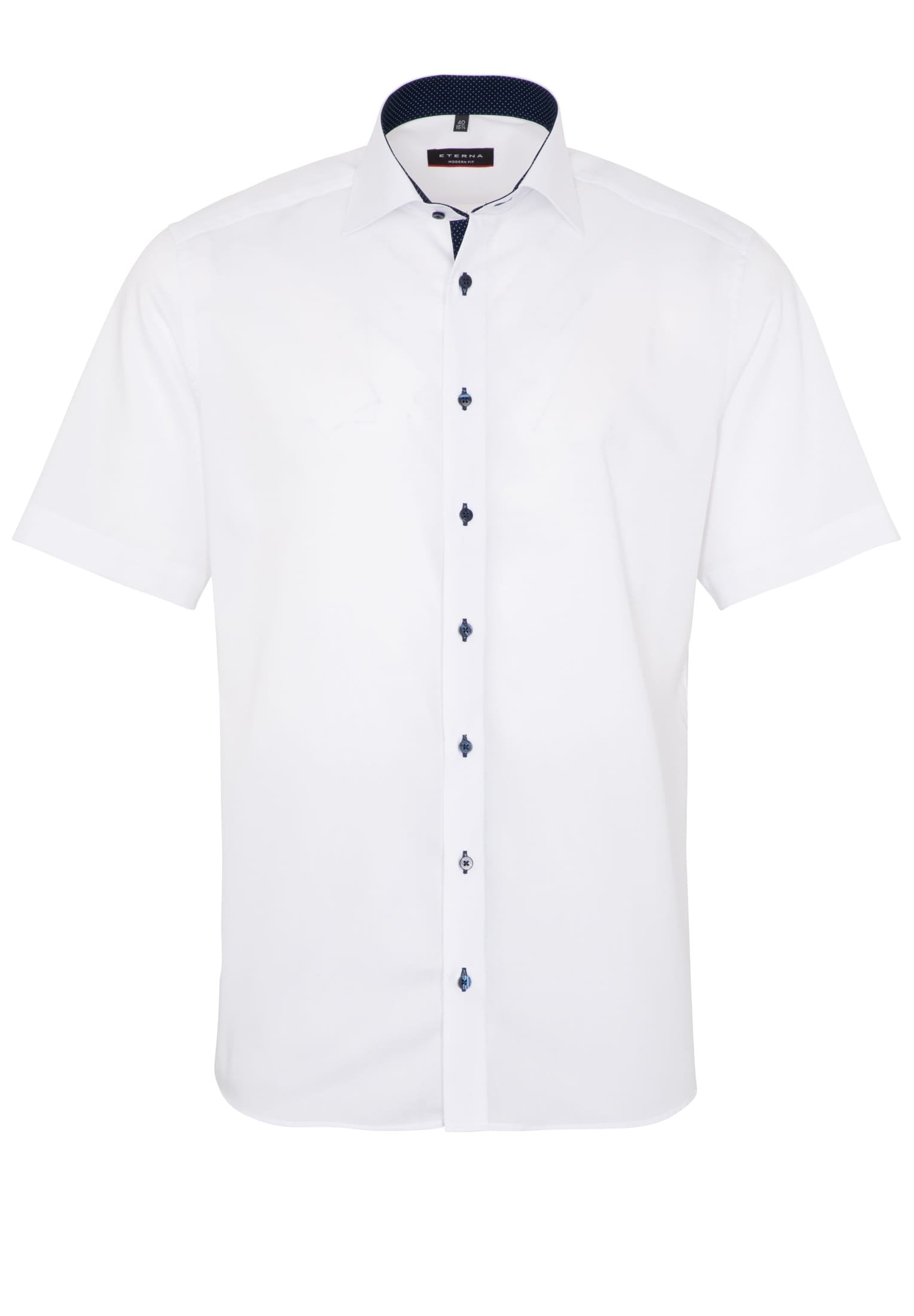 ETERNA MODERN FIT Kurzarm Hemd - Moonlit Dots White - 8100-00-C13K