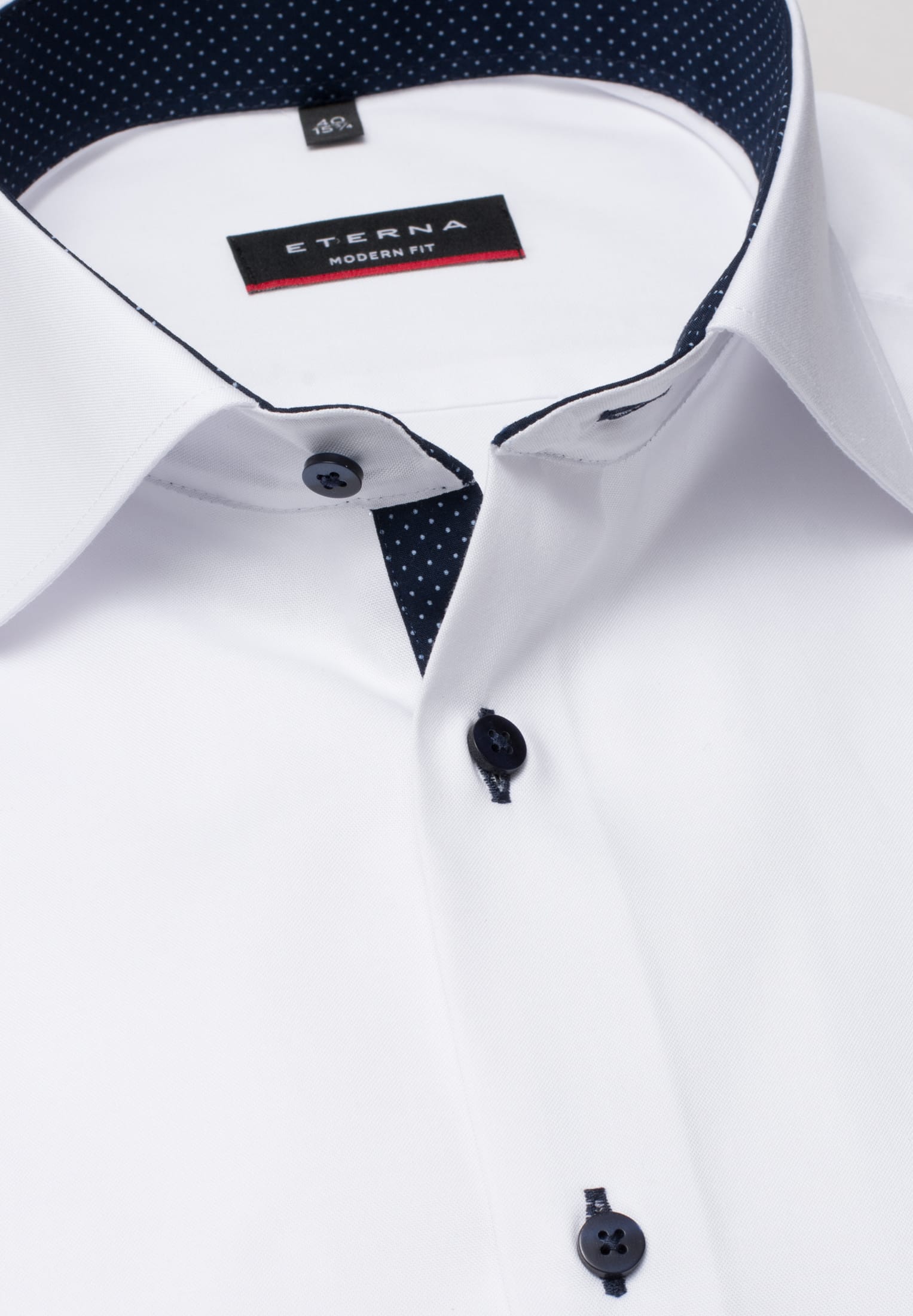 ETERNA MODERN FIT Kurzarm Hemd - Moonlit Dots White - 8100-00-C13K von Eterna