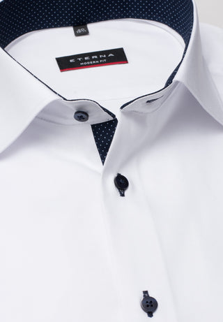 ETERNA MODERN FIT Kurzarm Hemd - Moonlit Dots White - 8100-00-C13K