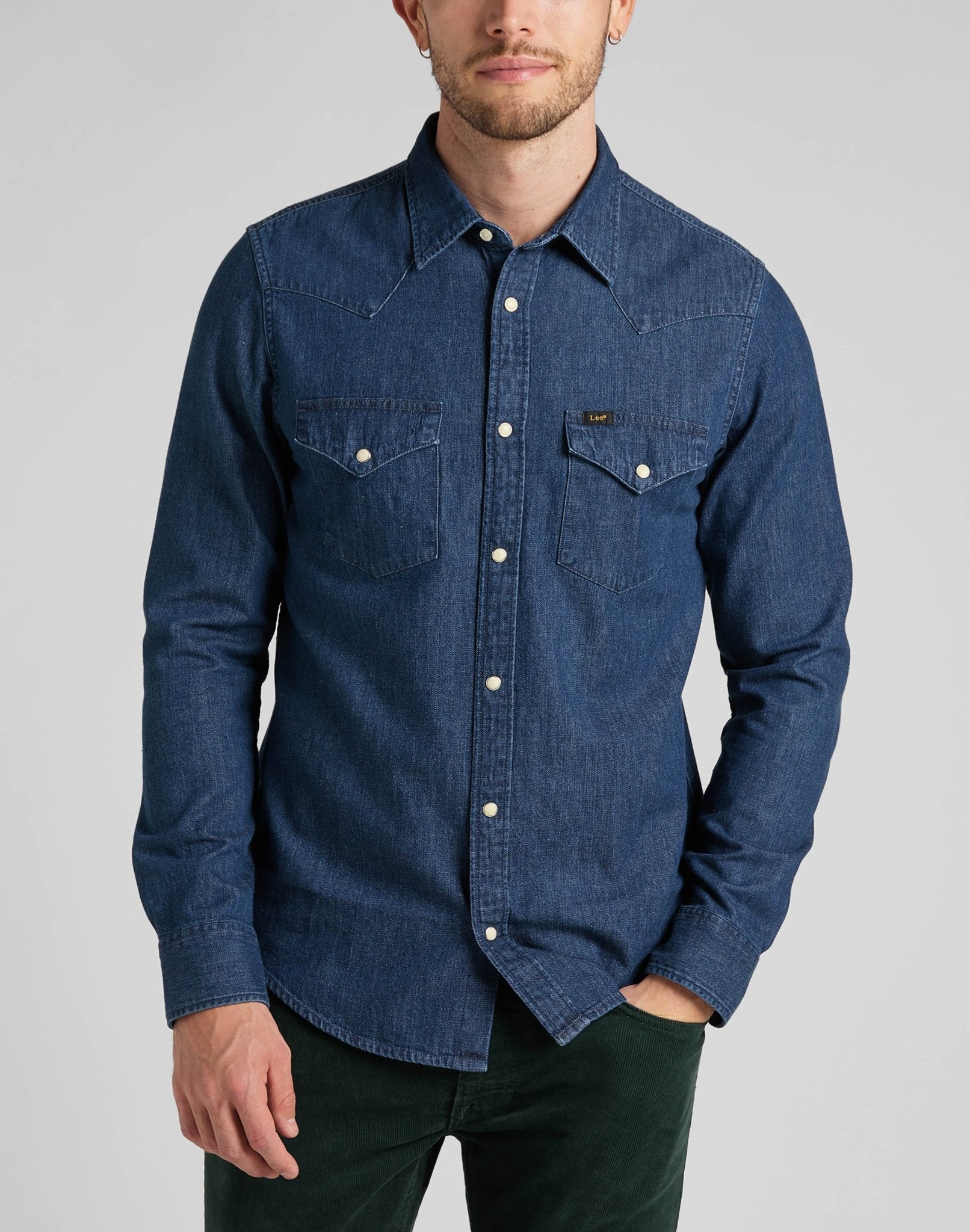 LEE REGULAR WESTERN Langarm Jeanshemd - Deep Indigo Blue - 112321897