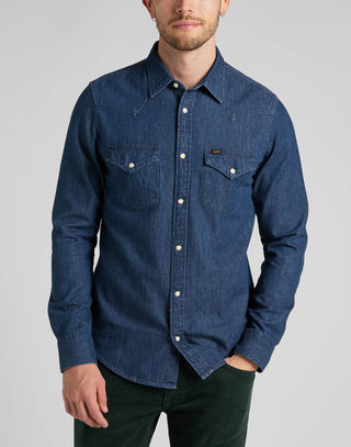 LEE REGULAR WESTERN Langarm Jeanshemd - Deep Indigo Blue - 112321897