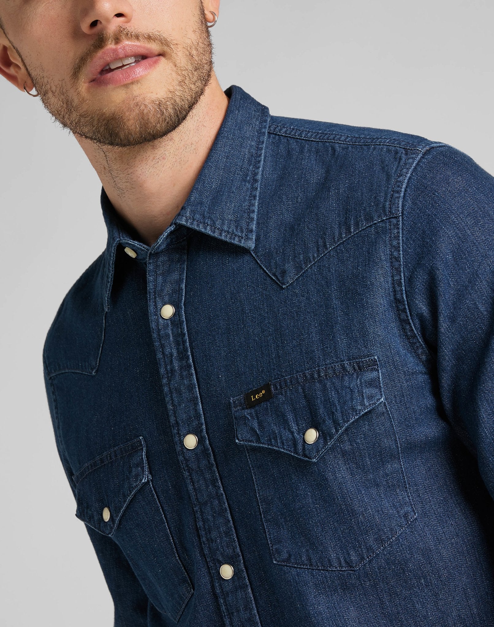 LEE REGULAR WESTERN Langarm Jeanshemd - Deep Indigo Blue - 112321897 von LEE