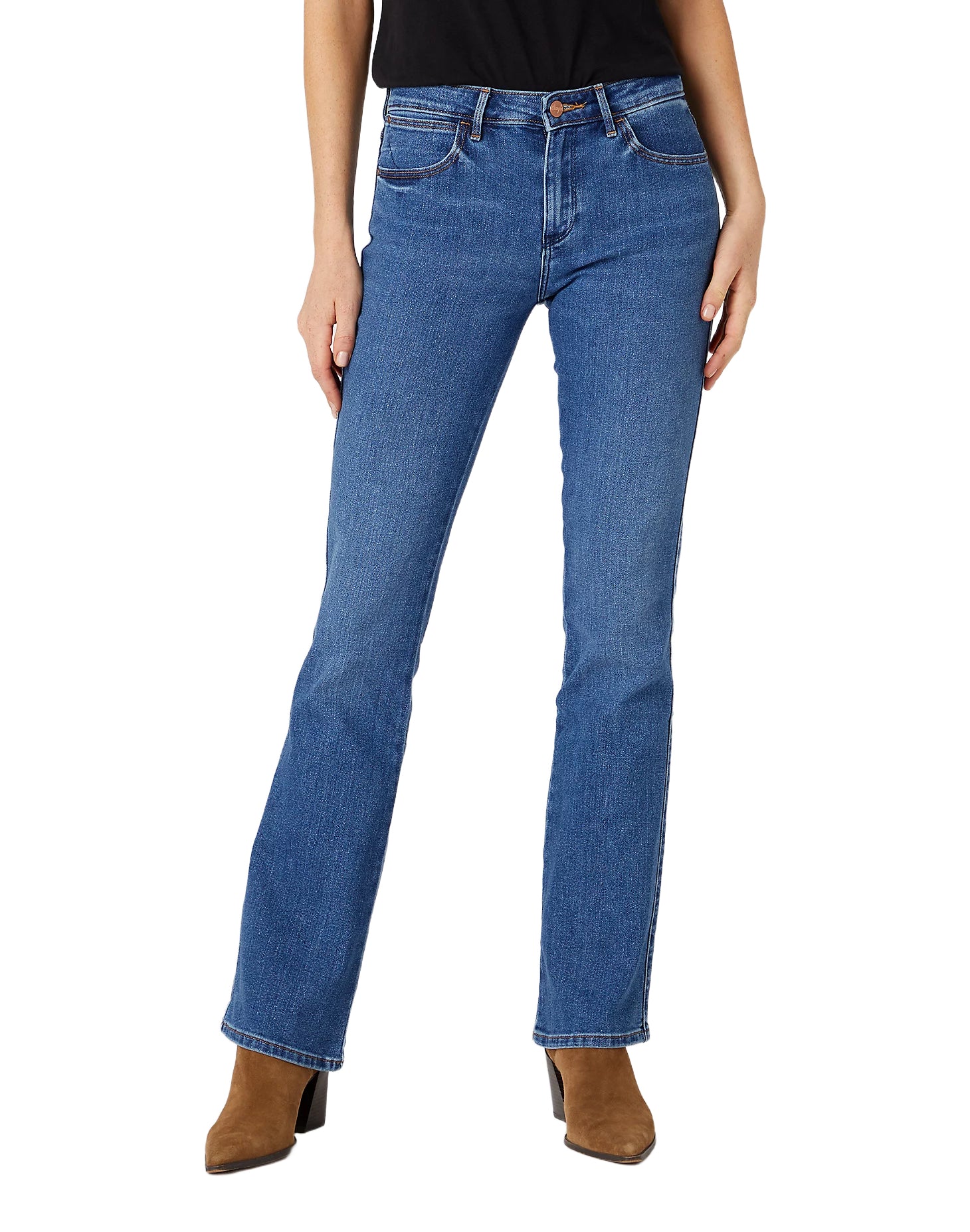 WRANGLER BOOTCUT camellia - Ocean Wash Indigo - 112327595