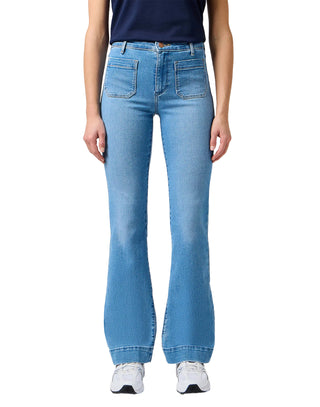 WRANGLER Flare Schlaghose - Coastal Sky Blue - 112332420