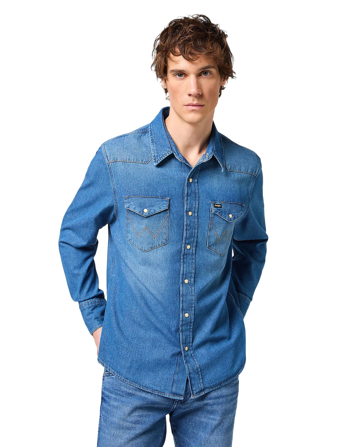 WRANGLER 27MW WESTERN SHIRT Jeanshemd - Ocean Washed Sky - 112341913