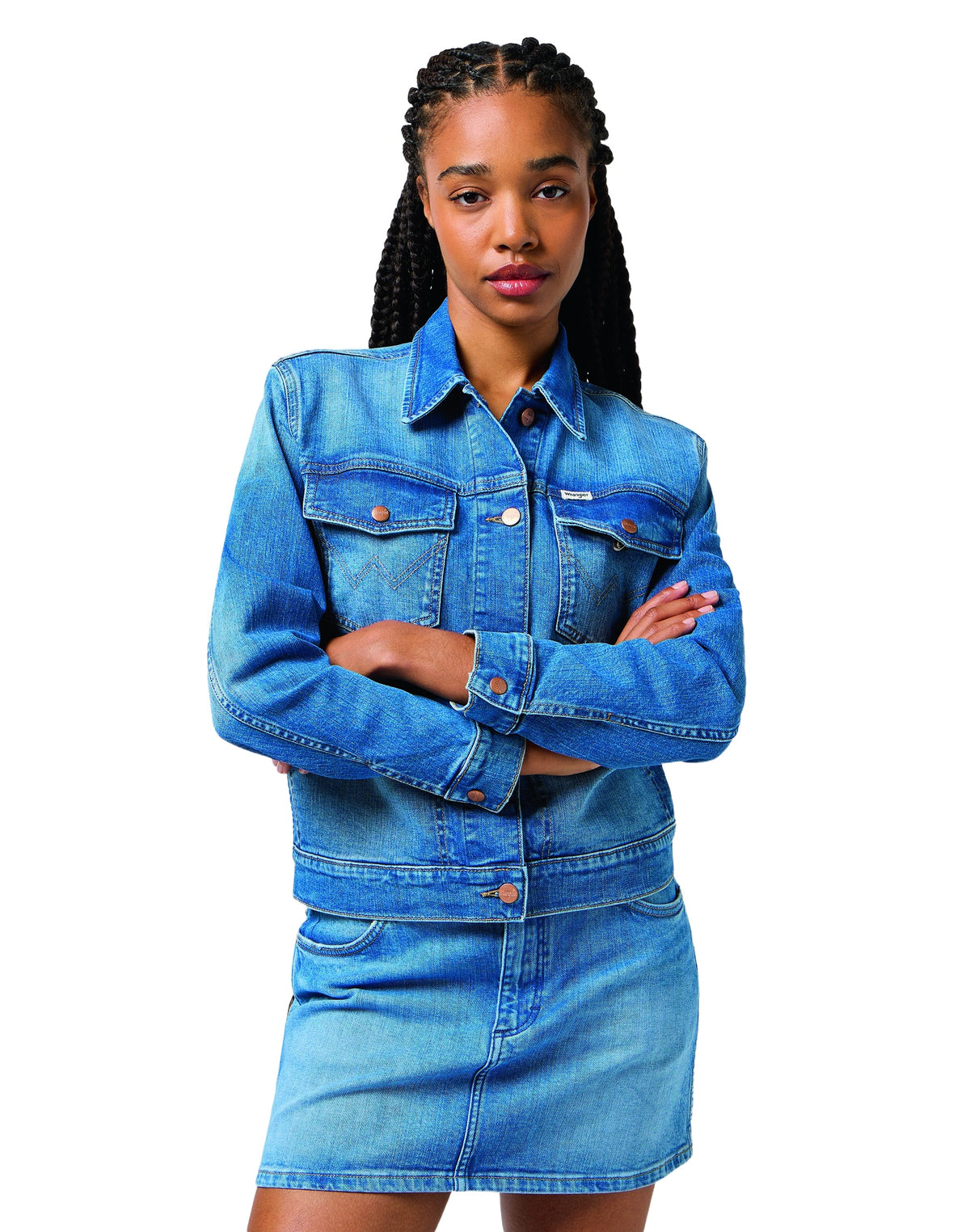 WRANGLER Heritage Jacket Jeansjacke - Harbor Azure Wash - 112362616
