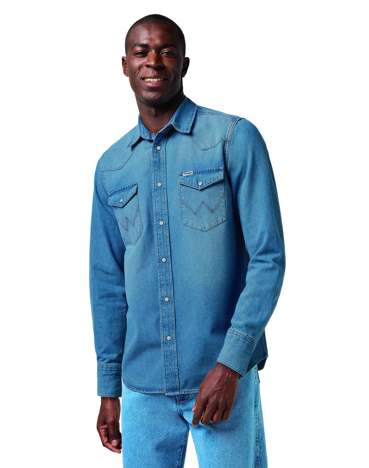 WRANGLER WESTERN Jeanshemd - Sky Harbor Blue - 112362744