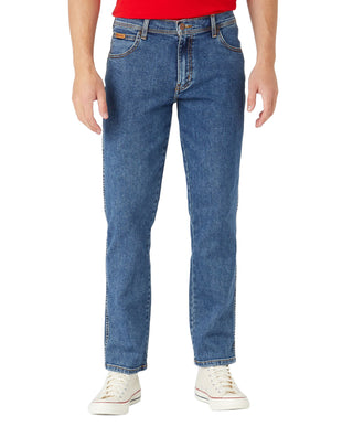 WRANGLER TEXAS stonewash Straight Jeans - Seabreeze Indigo Denim - W12133010