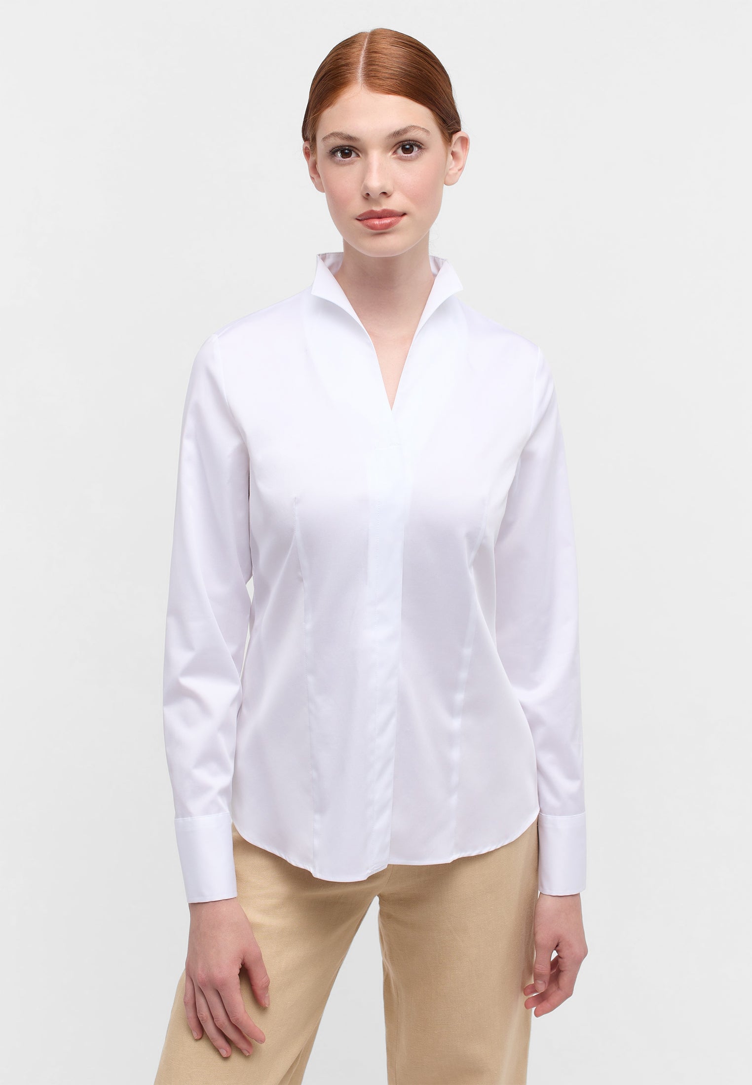 ETERNA REGULAR FIT Langarm Bluse - Pearl Whisper White - 5352-00-D282