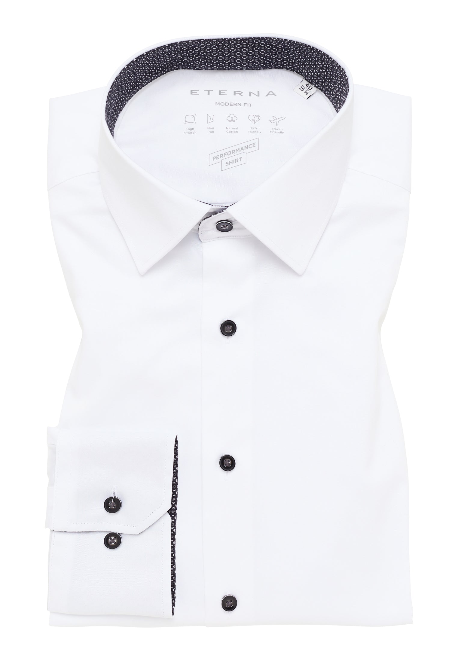 ETERNA MODERN FIT Performance Shirt - Crystal White - 4060-00-X14P