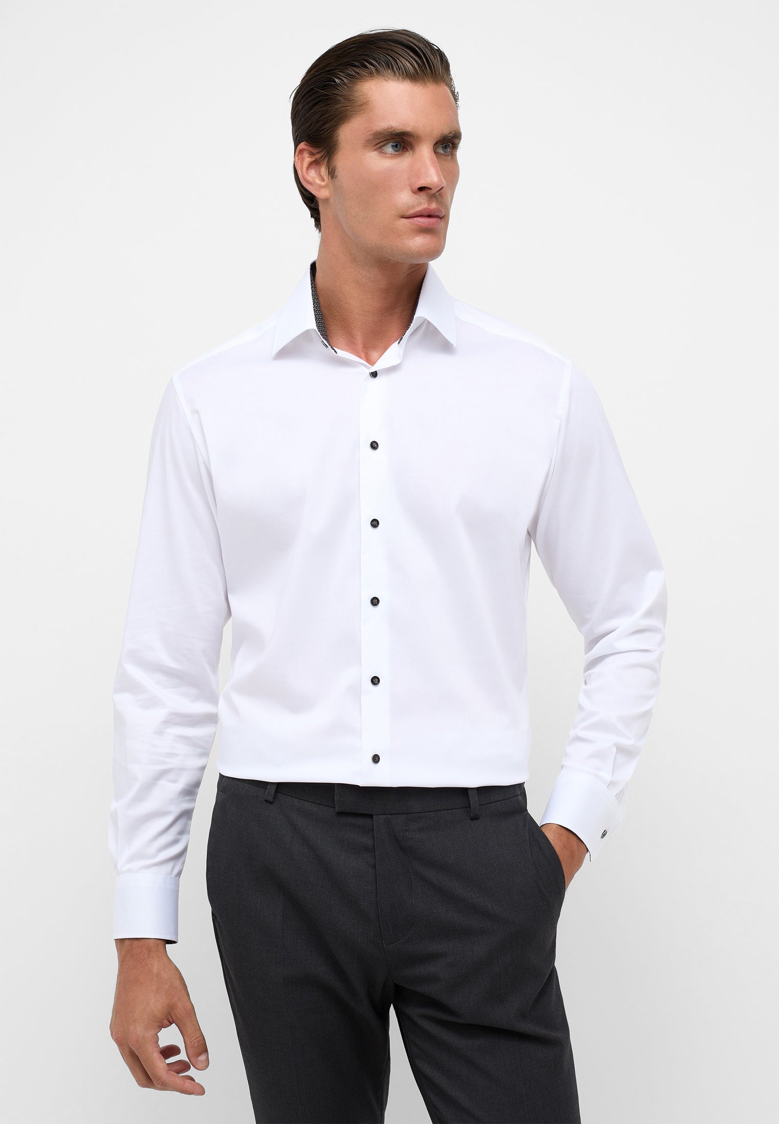 ETERNA MODERN FIT Performance Shirt - Crystal White - 4060-00-X14P von Eterna