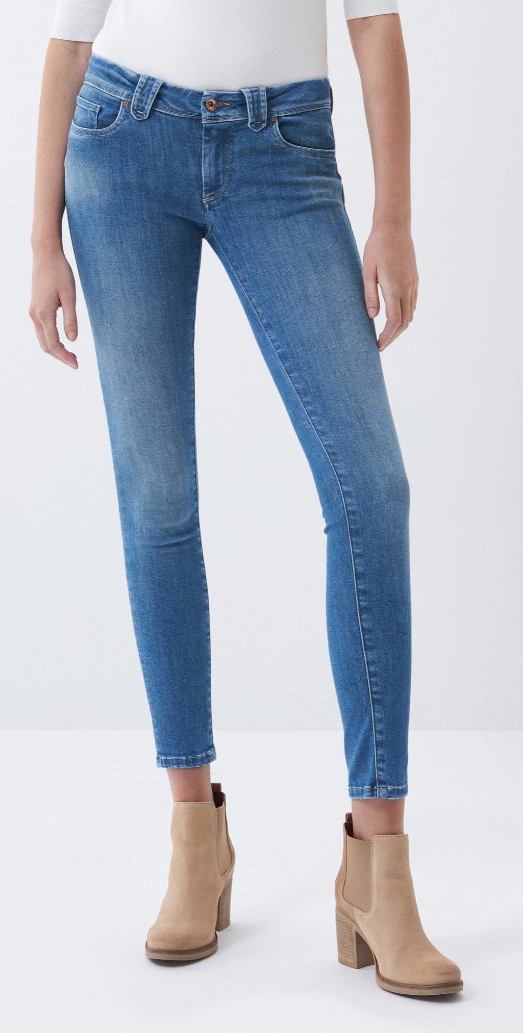 SALSA Wonder Push Up Skinny - Ocean Wash Denim Blue - 125991.8503