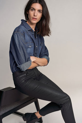 SALSA Wonder Push Up cropped gecoated Capri - Midnight Leather Ink - 120200.0000
