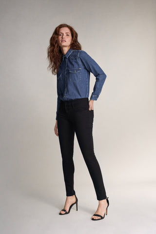 SALSA Mystery Push Up Skinny - Midnight Velvet Black - 123425.0000