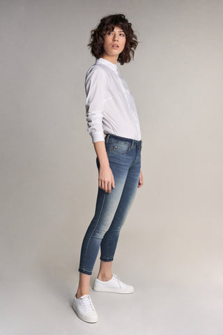 SALSA Wonder Push Up Capri - Blue Vintage Wash - 121994.8502