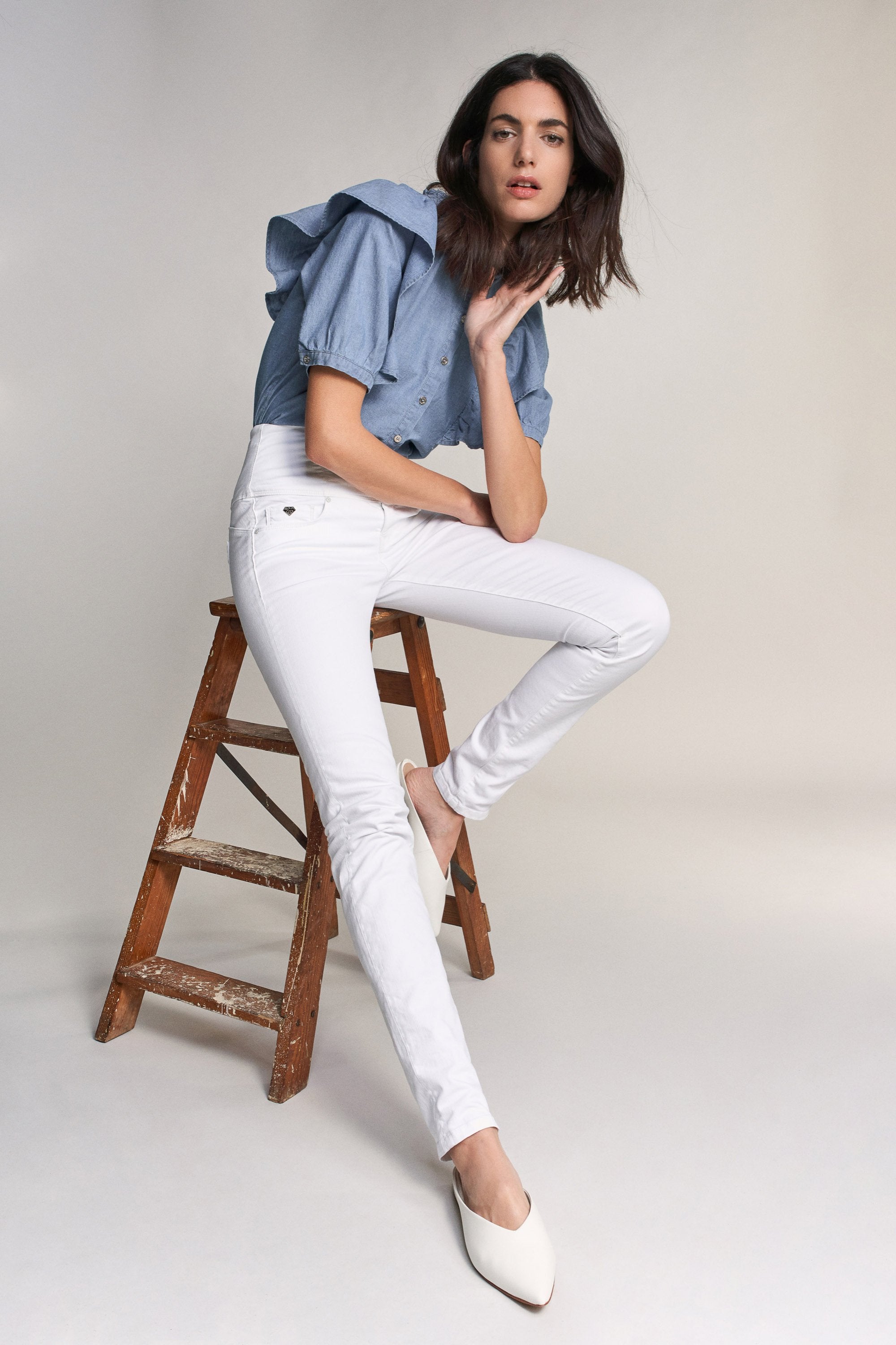 SALSA DIVA SLIMMING Skinny Jeans - Ivory Mist White - 116580.0001 von Salsa