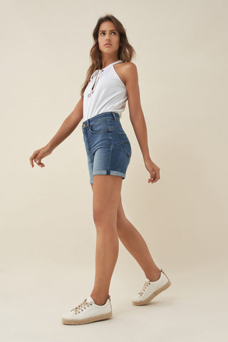 SALSA Secret Push In Shorts - Faded Coastal Denim - 123351.8503