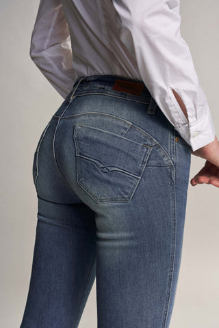 SALSA Wonder Push Up Capri - Blue Vintage Wash - 121994.8502