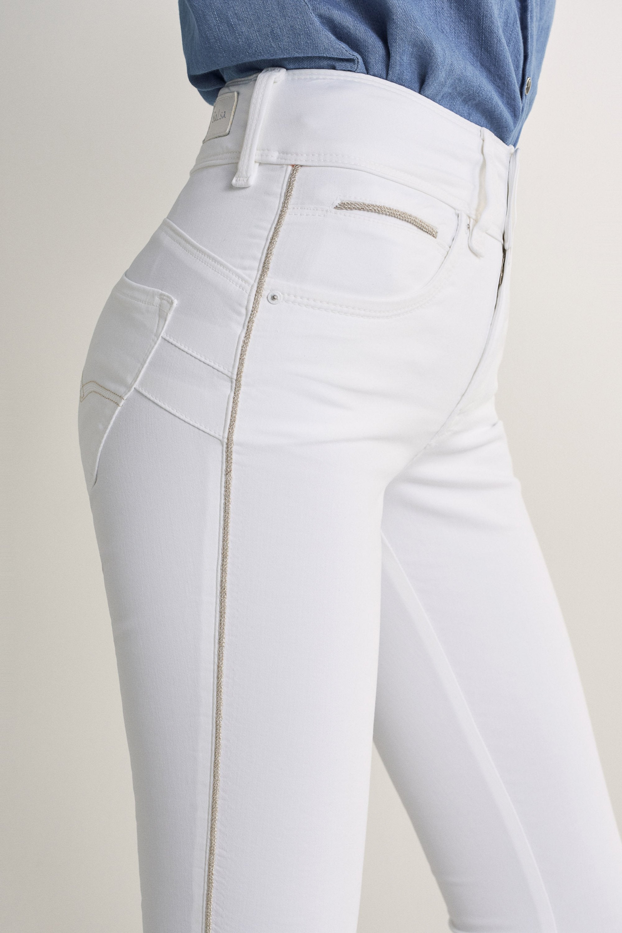 SALSA Secret Push In Skinny Capri - Pearl Mist White - 123400.0001 von Salsa