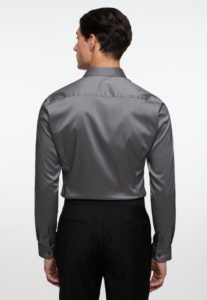 ETERNA SUPER SLIM Performance Shirt - Grey Twill Charcoal - 3377-35-Z141 von Eterna